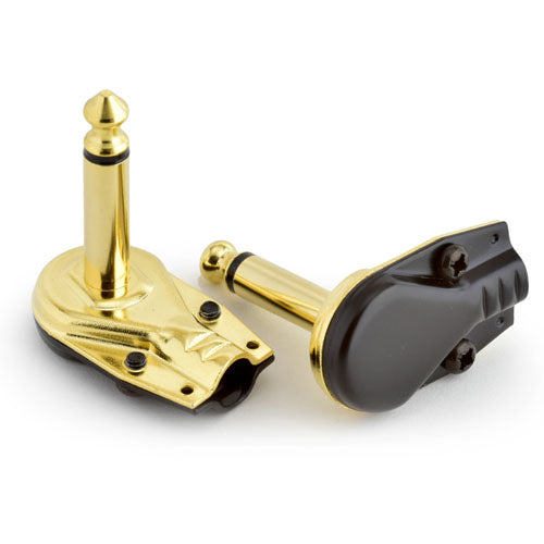 Kontak Audio Gold Plated Mono Right Angle 1/4 inch Pancake Jack Plugs 1 x pair supplied