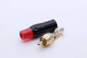 Kontak Audio Pro Metal Phono RCA Plugs Solder Audio Connectors Gold Plated (Set of 4)