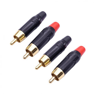 Kontak Audio Pro Metal Phono RCA Plugs Solder Audio Connectors Gold Plated (Set of 4)