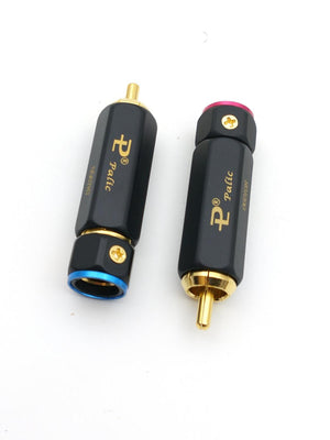 Palic Gold Plated Professional Locking Phono RCA Plugs - Pair