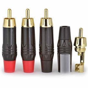 Kontak Audio Pro Metal Phono RCA Plugs Solder Audio Connectors Gold Plated (Set of 4)